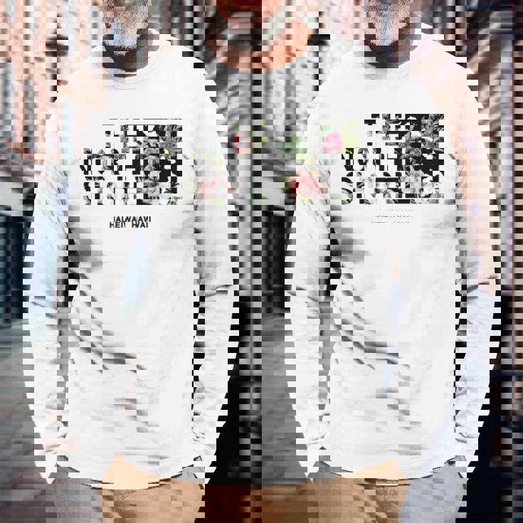 ハワイ ヴィンテージスタイル ノースショア ハレイワ ヤシの木 長袖tシャツ 長袖Tシャツ 高齢者への贈り物