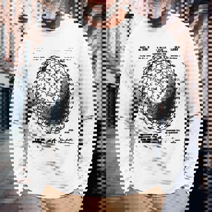 バックミンスター フラー 測地線 特許 科学 工学 数学 長袖Tシャツ 高齢者への贈り物