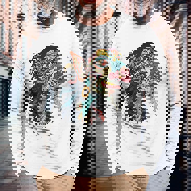 ババヤガ 神話 グラフィック ファンタジー イラスト ババヤガ 長袖Tシャツ 高齢者への贈り物