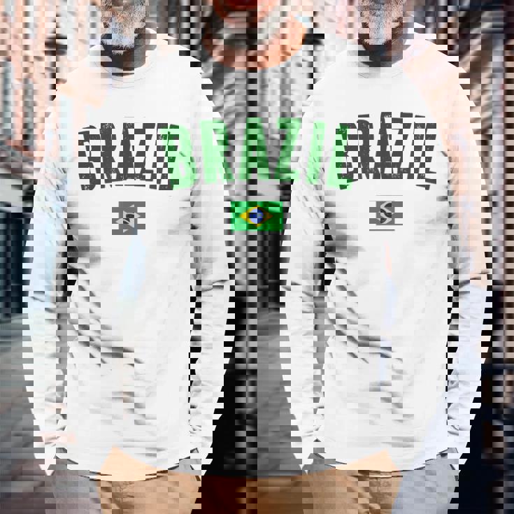 ブラジルシャツ メンズ レディース キッズ ブラジル サッカーファン 長袖Tシャツ 高齢者への贈り物