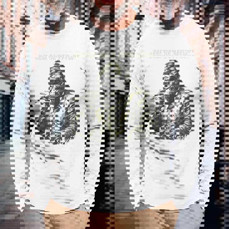 ボスゴリラ ビジネスユーモア アルファなリーダー 長袖Tシャツ 高齢者への贈り物