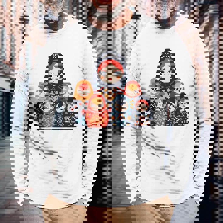 マトリョーシカ ロシア人形 入れ子人形 マトリョーシカ 長袖tシャツ 長袖Tシャツ 高齢者への贈り物