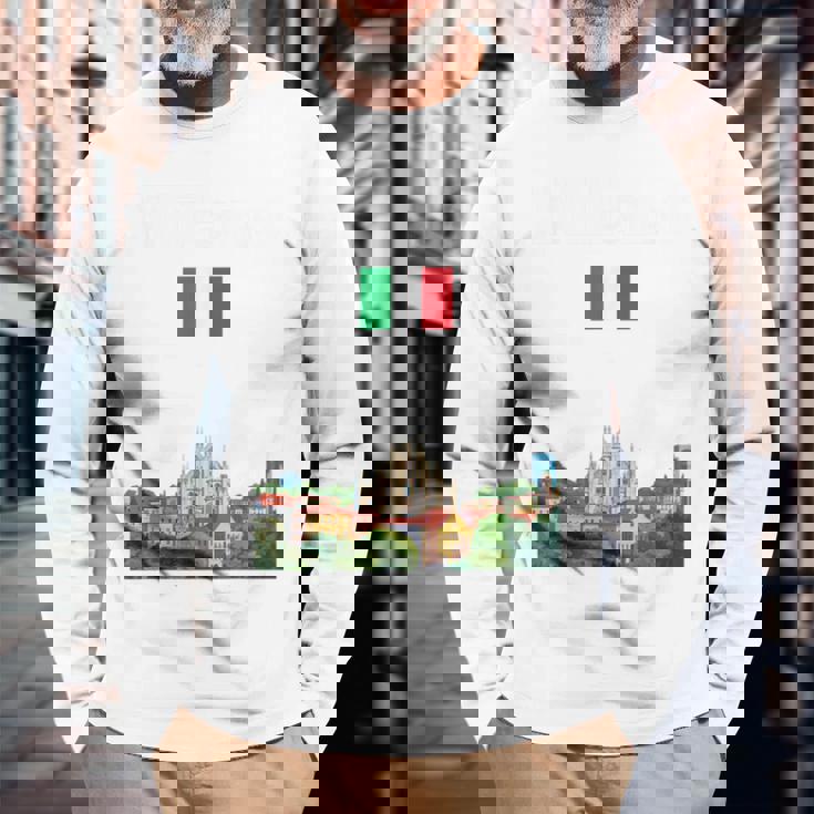 ミラノ お土産 イタリア 旅行 ミラノ バケーション イタリア国旗 長袖Tシャツ 高齢者への贈り物