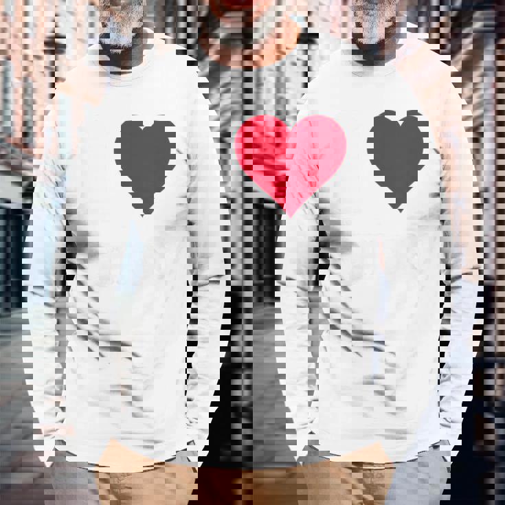 レッドハート I Lovehion 長袖Tシャツ 高齢者への贈り物