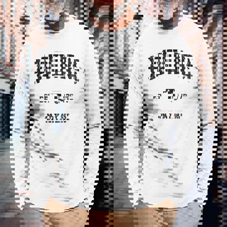 ローリングス メリーランド Md ヴィンテージ アスレチック ブラック スポーツデザイン 長袖tシャツ 長袖Tシャツ 高齢者への贈り物