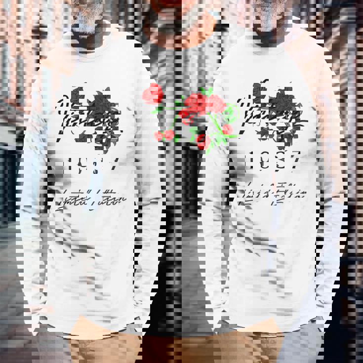 ヴィンテージ 89歳の誕生日 デコレーション ヴィンテージ 1937 89歳 長袖Tシャツ 高齢者への贈り物