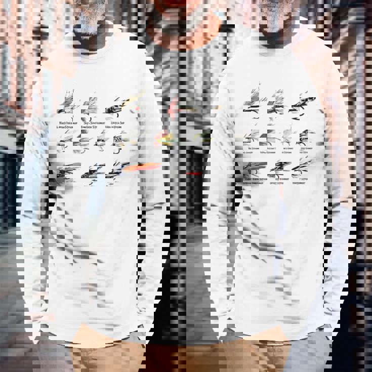 ヴィンテージ フライフィッシングルアー カラーtシャツ 長袖Tシャツ 高齢者への贈り物