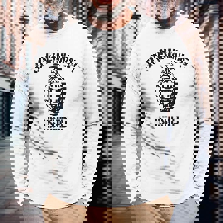 政府発行手榴弾シャツ 長袖Tシャツ 高齢者への贈り物