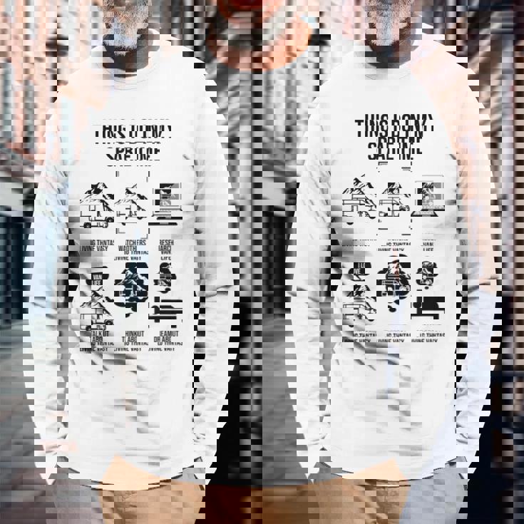 暇なときにやること、キャンピングカー、キャンピングカー 長袖Tシャツ 高齢者への贈り物