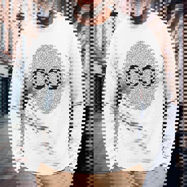 無限大の記号 長袖Tシャツ 高齢者への贈り物