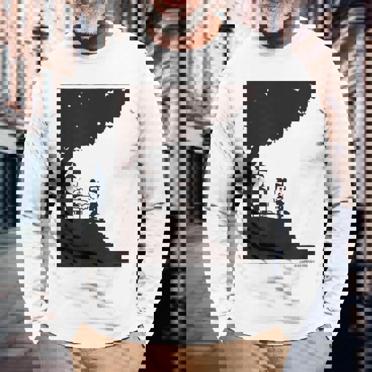 詩とメルヘン 東君平 なつのたぬき 長袖Tシャツ 高齢者への贈り物