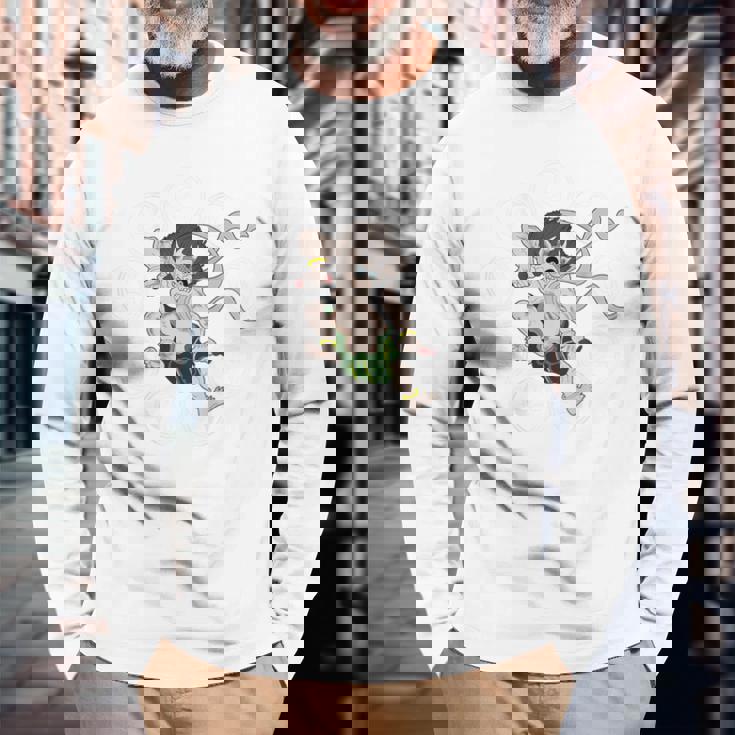 雷神 日本の神 神話 日本 守り神 長袖Tシャツ 高齢者への贈り物