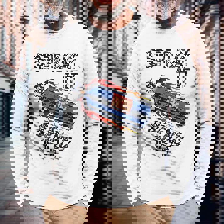 面白いドラッグレースカーnosスプレー Itend It 長袖Tシャツ 高齢者への贈り物