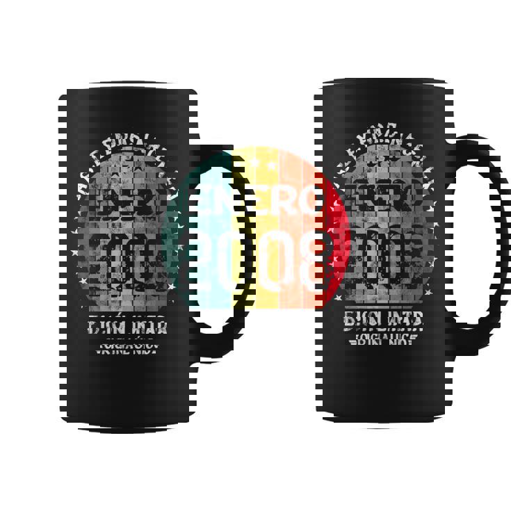 18 Años Cumpleaños Leyendas Nacen Enero 2008 Chica Chico Manga Larga Taza de café