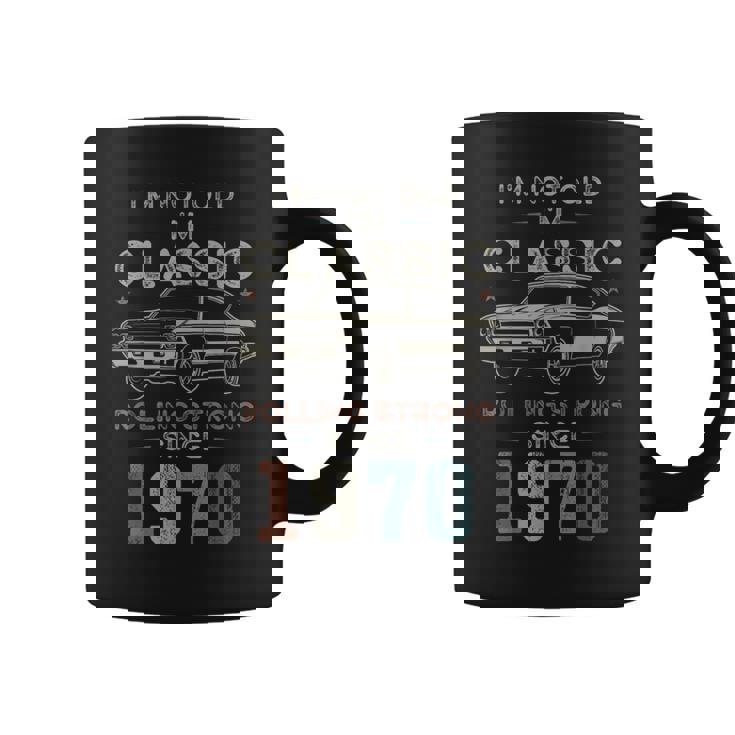 1970年生まれ、56歳の誕生日 クラシックカー コーヒーマグ