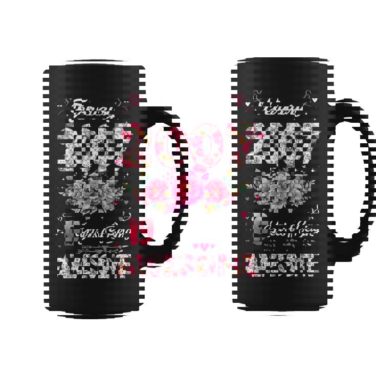 19歳 2007年2月 花柄 19歳 誕生日 男性 女性 コーヒーマグ