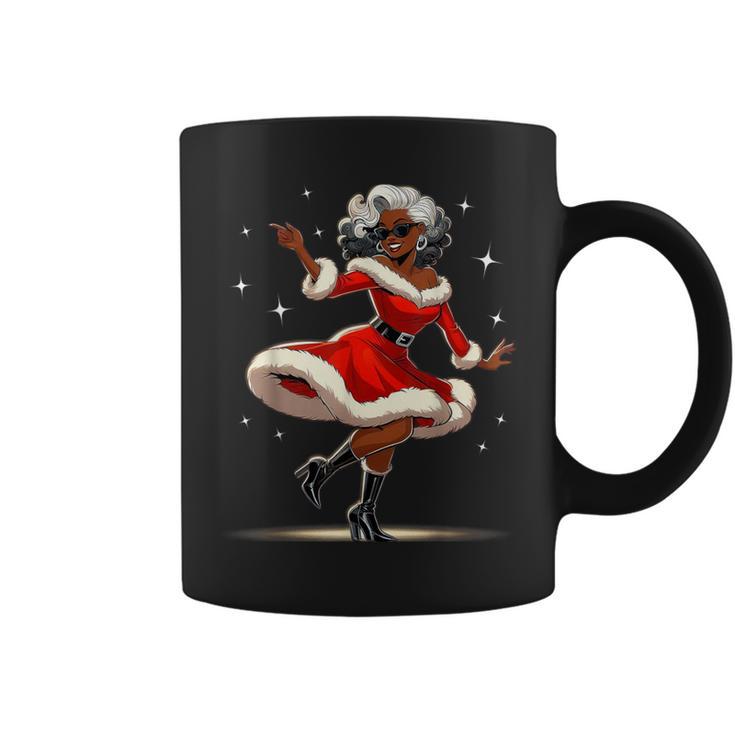 African Santa Wife Dancing African American Christmas Coffee Mug