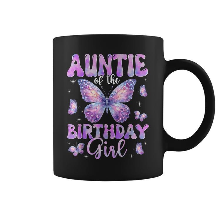 Auntie Of The Birthday Girl Butterfly Family Matching Coffee Mug