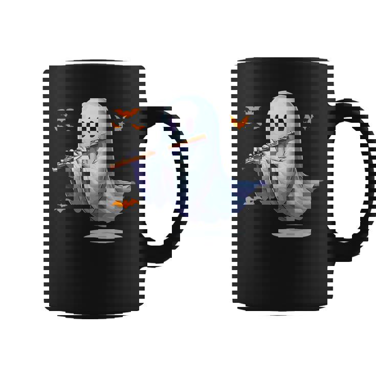 Boo Ghost Playing Flute Halloween Musical Instrument Coffee Mug