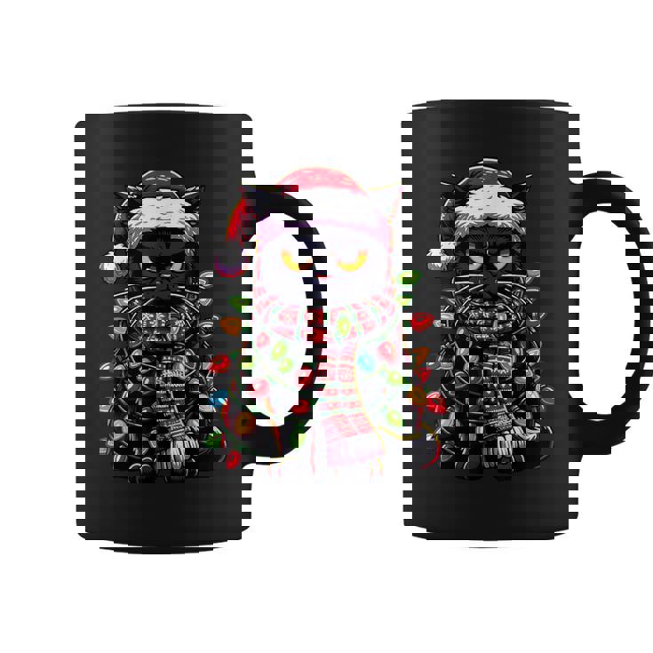 Brontolo Gatto Neroestito Natale Gatto Papà Mamma Natale Tazze