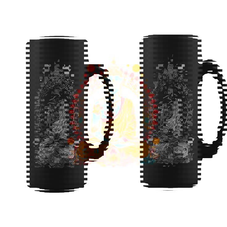 Buddha Vintage Flowers Zen Buddhist Buddhism Yoga Spiritual Coffee Mug