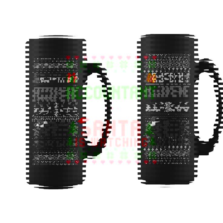 C'est Drôleois Gentil Avec Le Comptable Le Père Noël Regarde Noël Manche Longue Tasse