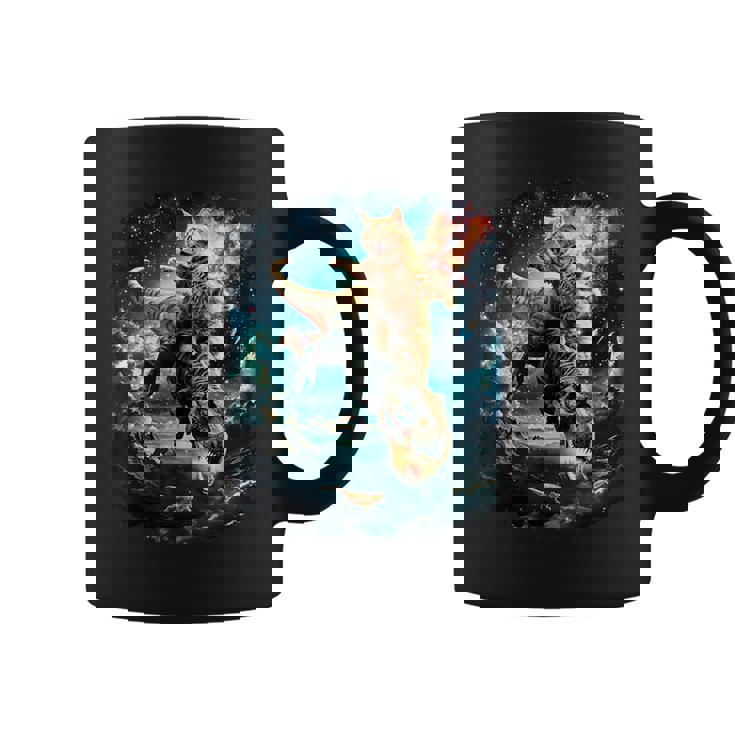 Chat De L'espace À Chevalur Le Dinosaure T Rex Tasse