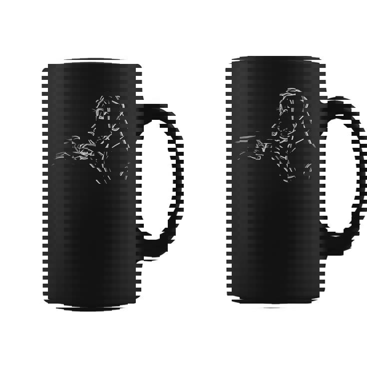 Chien Et Humain Coup De Poing Amitié Minimaliste Tasse