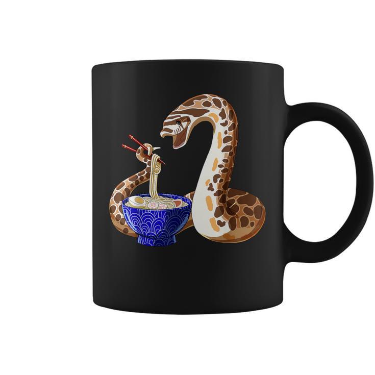 Cute Snake Eating Ramen Anime Style Hognose Snake Coffee Mug
