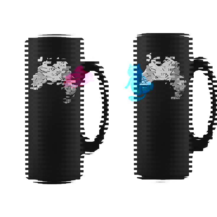 Des Chats Transgenres Endormis Aux Couleurs Transgenres Manche Longue Tasse