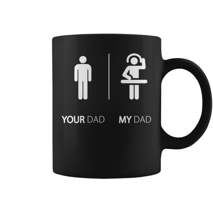 Divertente Concritta In Inglese My Dad Is A Dj Idea Regalo Maglia A Manica Tazze