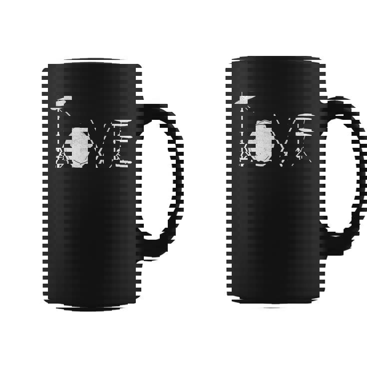 Drummer Love グラフィックドラムセット ドラミングミュージシャン ロックバンド コーヒーマグ