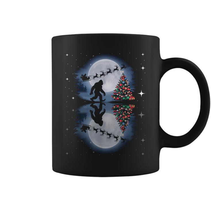 Bigfoot Christmas Santa Sleigh Reindeer Coffee Mug