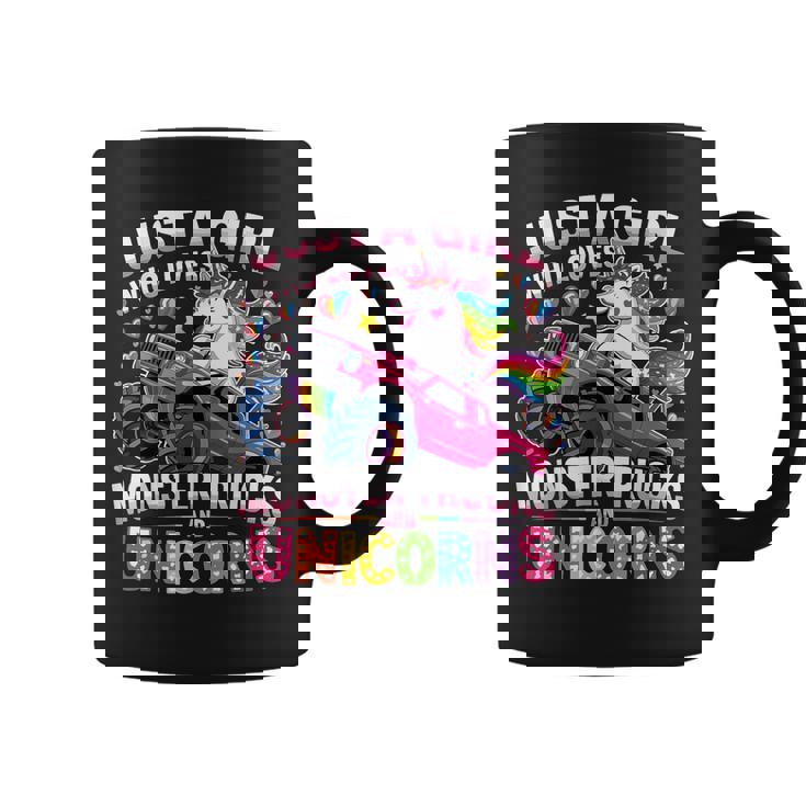 Just A Girl Who Loves Monster Trucks And Unicorns Coffee Mug