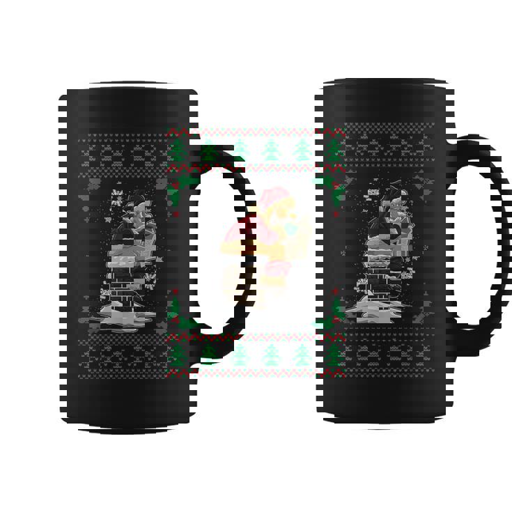 Santa Pooping Down The Chimney Ugly Christmas Sweater Coffee Mug