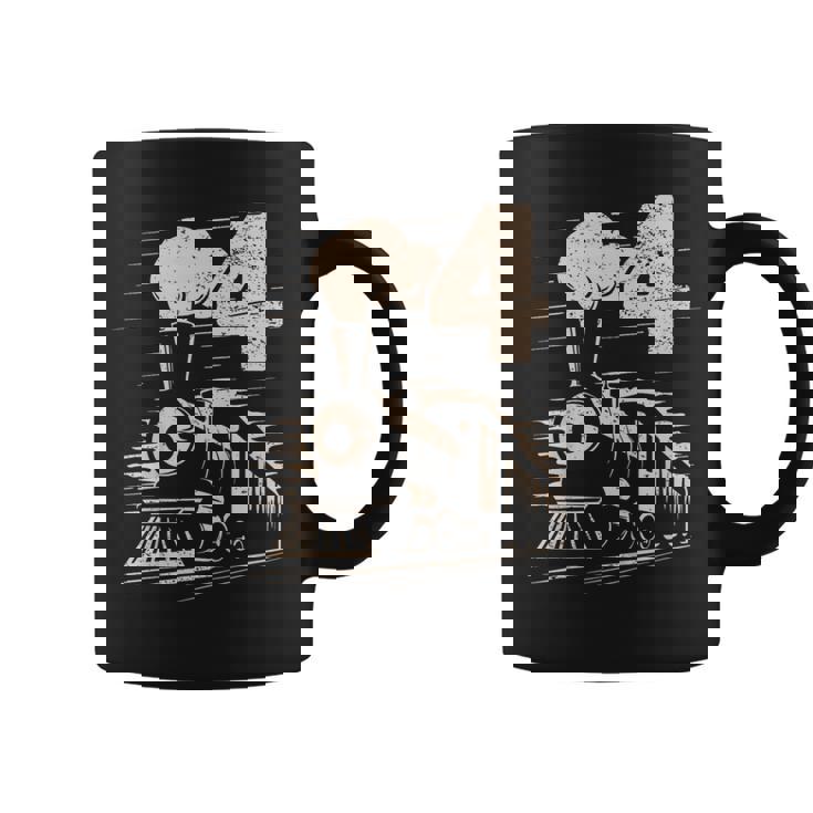 Vintage 4Th Train Birthday Boy Girl 4 Year Old Coffee Mug