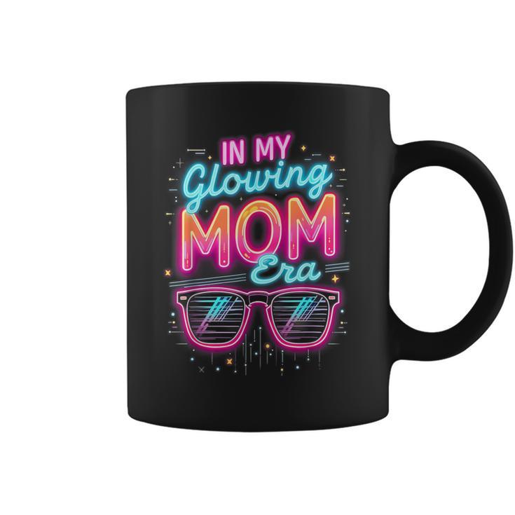In My Glowing Mom Era Groovy Colorful Bright Coffee Mug