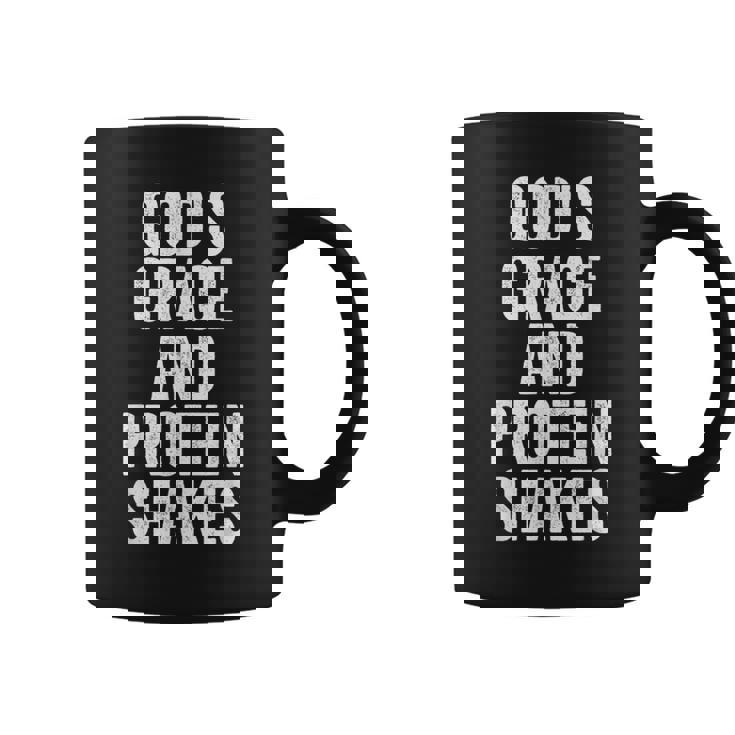 God’S Grace And Protein Shakes Christian Workout Fitness Gym Coffee Mug God’S Grace And Protein Shakes Christian Workout Fitness Gym Coffee Mug