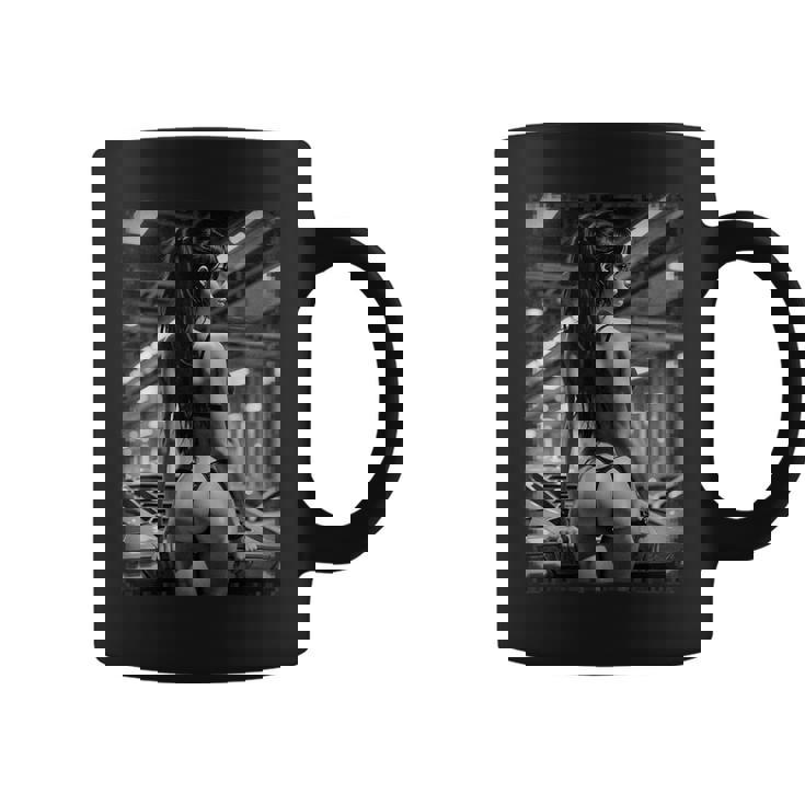 Hot Girl On 男性用 セクシー ブーティー ガール カーショー 1 Bw コーヒーマグ