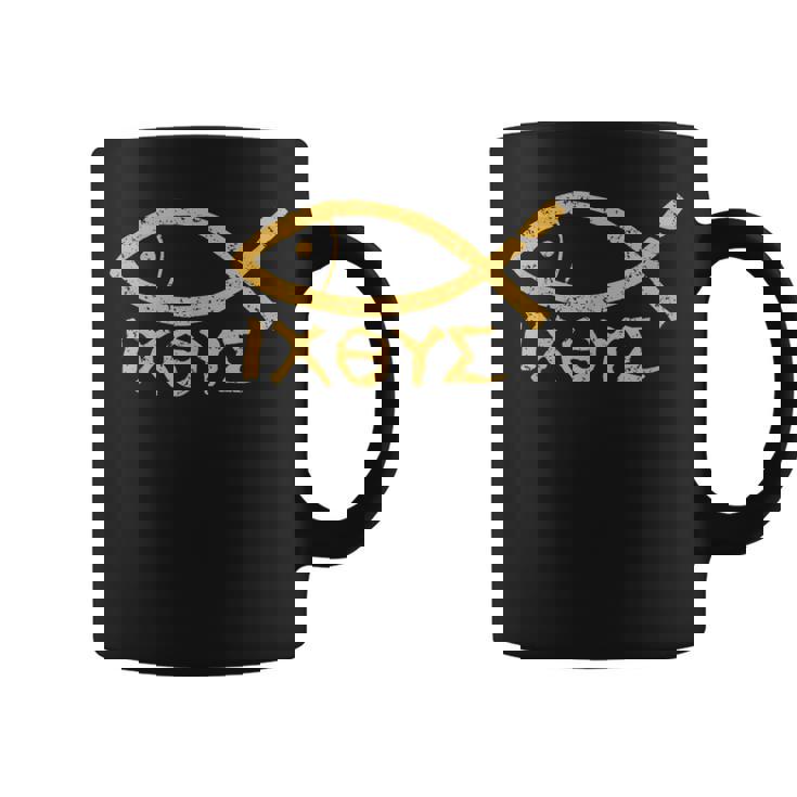 Ichthys イエス・キリスト 神の息子 救世主 古代魚のシンボル コーヒーマグ