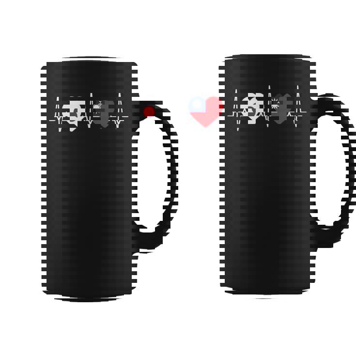 Japanese Flag Taiwanese Flag Heart 台湾の遺産 台湾のルーツ 日本の国旗 台湾の国旗 コーヒーマグ