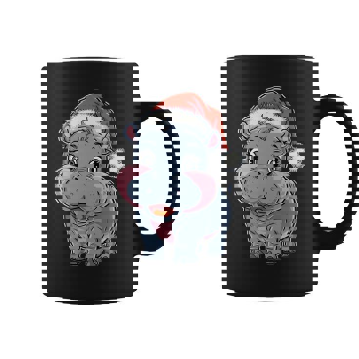 Joli Petit Hippopotame Chapeau De Père Noël Coloré Amusant Manche Longue Tasse