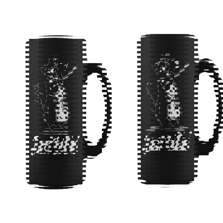 Just Cellin チェロ奏者 猫の音楽家 チェロを演奏 チェロ奏者 コーヒーマグ