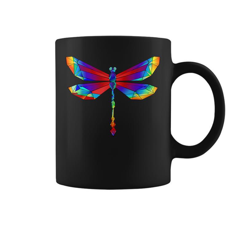 Libélula Multicolor De Polygon I Geometría I Libélula I Taza de café
