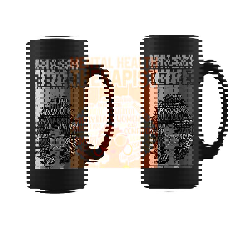 Mental Health Therapist Afro Black History Month Coffee Mug