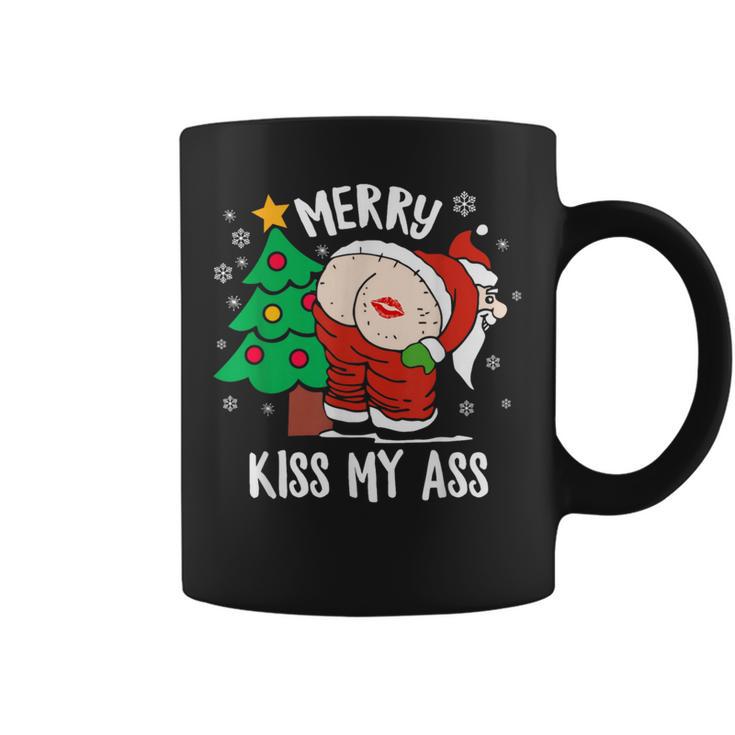 Merry Kiss My Ass Cadeau De Noël Amusant Père Noël Tasse