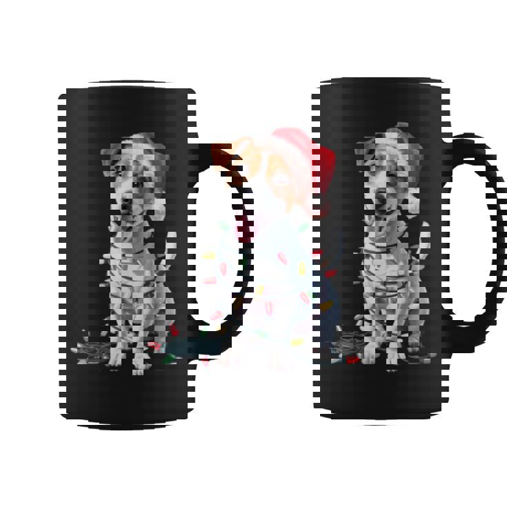 Mignon Chien Jack Russell Lumières De Noël Noël Amoureux Des Manche Longue Tasse