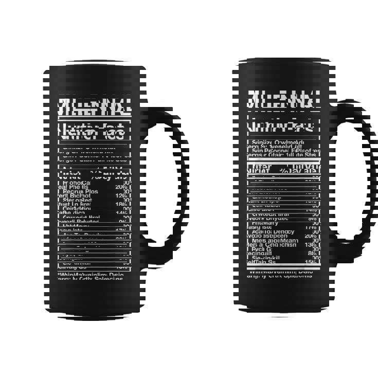 Millennial Nutrition Facts Generation Meme Coffee Mug