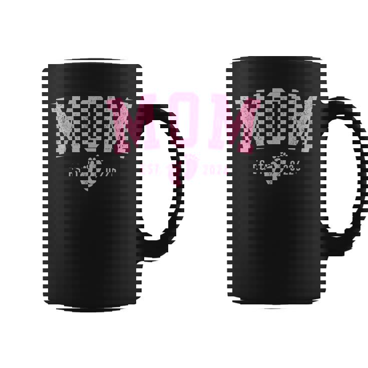Mom Est 2026 Pink Baby Feet First Time Girl Mommy Coffee Mug