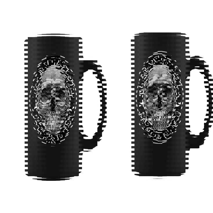 We Are Not Descended From Fearful Skull Coffee Mug